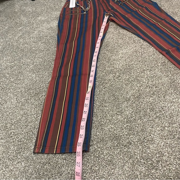 New WeWoreWhat Rocker Stripe Low Rise Skinny Leg Cropped Jeans Size 26 - Picture 6 of 9